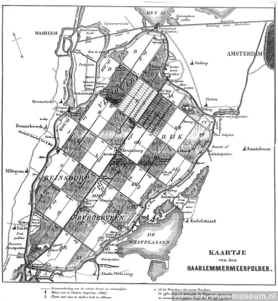 Map of dry making of Haarlemmermeer